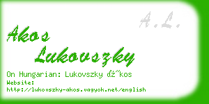 akos lukovszky business card